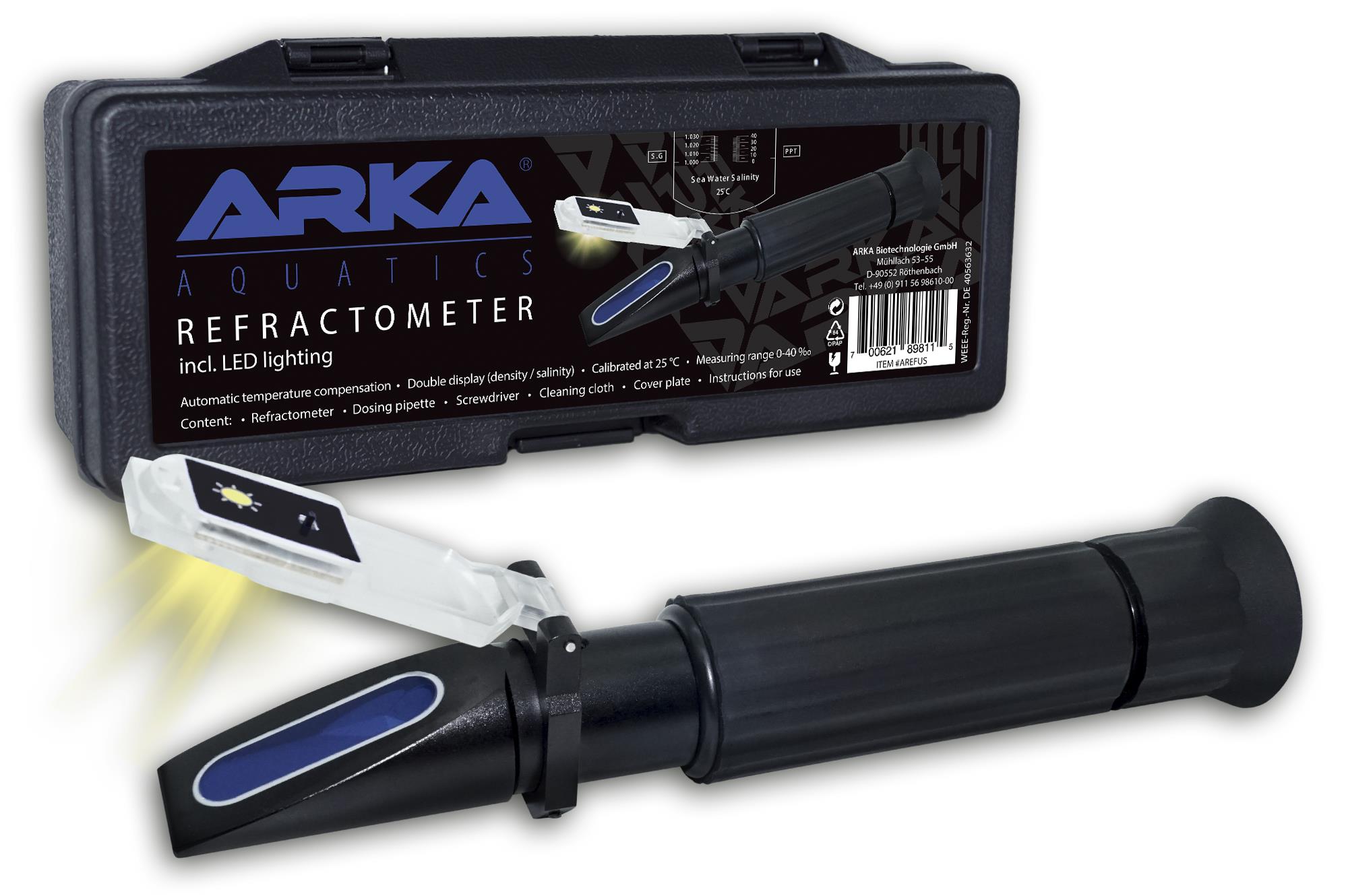 ARKA Aref Refraktometr pro měření salinity